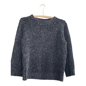 Who What Wear Silver Metallic Boucle Sparkle Sweater | Holiday Party Glam Knit